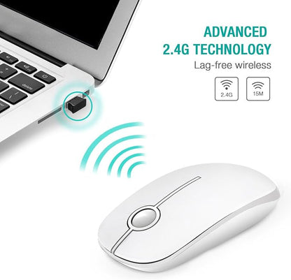 VssoPlor Wireless Mouse, 2.4G Slim Portable Computer Laptop Mouse - Image 2