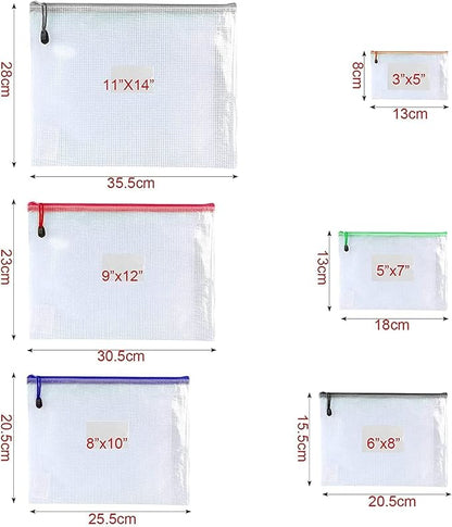 Oaimyy-18 PCS-6" x 8" Inch -Mesh Zipper Pouch, Plastic Zip File Folders Puzzle - Image 3