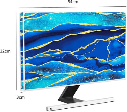 Baocicco Royal Blue Marble Waterproof Computer Monitor Dust Cover 22, 25 Inch - Image 5