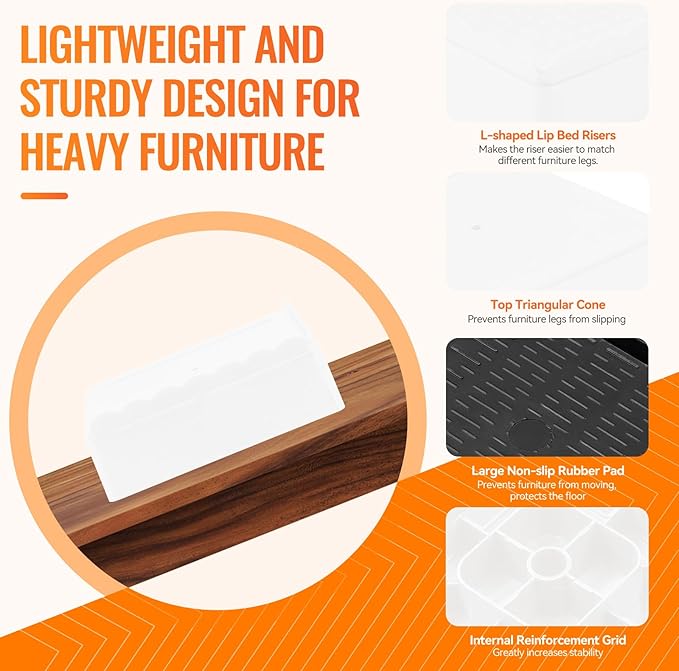 shouwuhho Furniture Risers, 12 Pack Bed Risers - Image 5