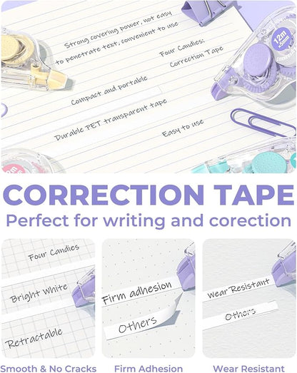Four Candies White Correction Tape, 39.4 Feet, 4 Pack Easy to Use Applicator - Image 2