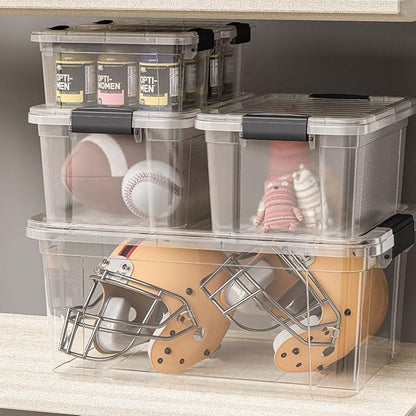 Superio Storage Bins with Lids- 2 Pack, 1.85 Qt Clear Boxes - Image 7