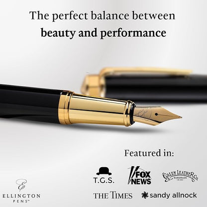 Ellington Pens Luxury Fountain Pen Set- Smooth Medium Nib- Includes 3 Ink - Image 2