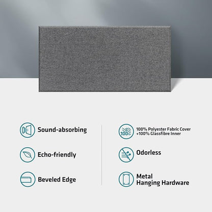2” Thick Acoustic Panels with Hanging Hardware, Heather Grey - Image 5
