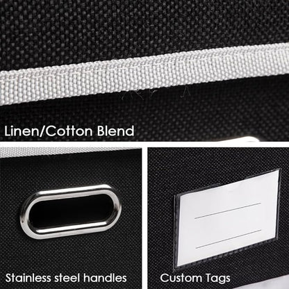 PRANDOM Storage Boxes with Lids Fabric Collapsible Storage Bins Organizer - Image 4