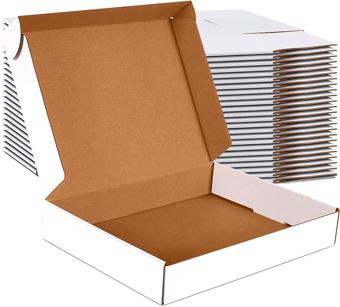 JOWLOT 13x10x2 inch Small Shipping Boxes Set of 25 by JOWLOT
