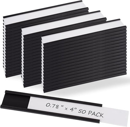 Realth C Channel Magnetic Label Holders 50 Pack 0.78" x 4" by Realth