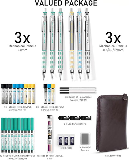 Nicpro Blocky Gear Metal Mechanical Pencil Set - Image 7