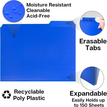 Dunwell Plastic Colored File Folders, 1/3 Tab Filing Folders - Image 4