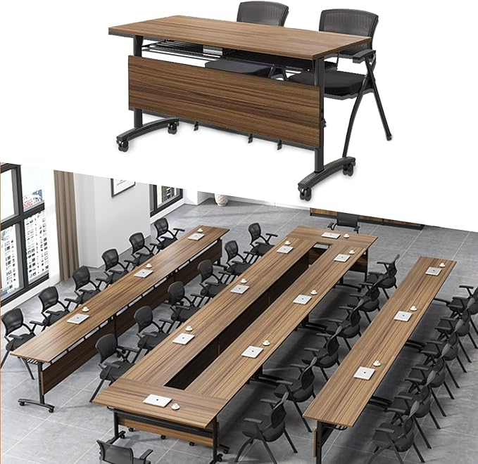 Folding Conference Table On Wheels Conference Room Table, Flip Top Mobile by Unknown