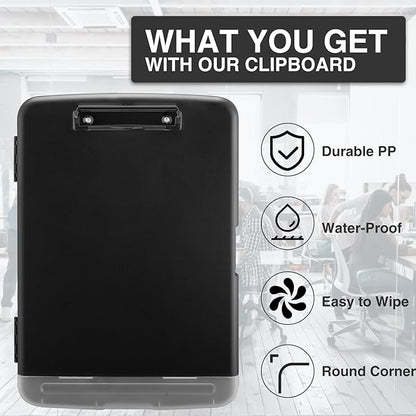 Sooez Clipboards with Storage, High Capacity Clip Boards 8.5x11 with Pen Holder - Image 4