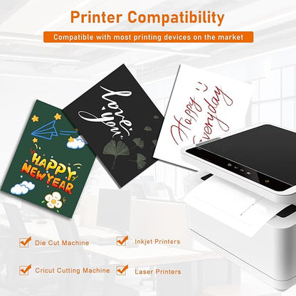 100 Sheets Black Cardstock 8.5 x 11 Certificate Paper, 75lb Premium Printer - Image 4