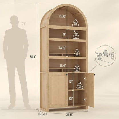 81" Tall Arched Cabinets, Bookcase - Image 2