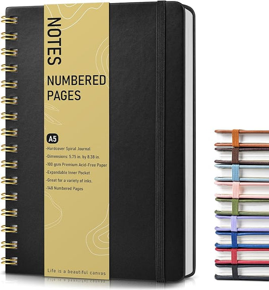 Lined Spiral Journal Notebook, A5 Hardcover Spiral Journals by Unknown