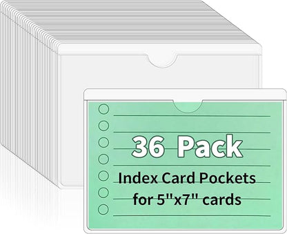NIUBIER Storage Bin Labels, 36 Pack 5x7 Index Card Holder, Removable Tote by NIUBIER
