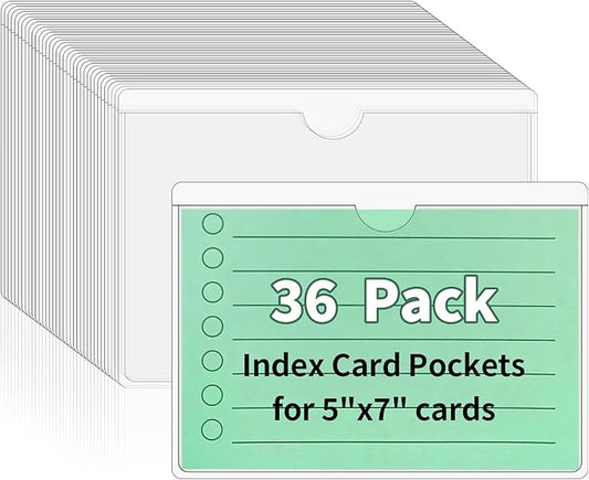 NIUBIER Storage Bin Labels, 36 Pack 5x7 Index Card Holder, Removable Tote by NIUBIER