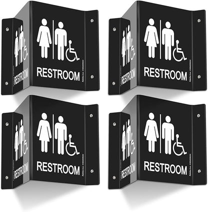 Faittoo Restroom Sign, Bathroom Signs, 6 x 8 Inches Acrylic Sign, by Faittoo