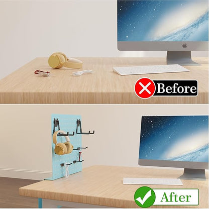 Henitol Desk Side Storage with Clamp-On Desk Pegboard, Steel Privacy Panel - Image 4