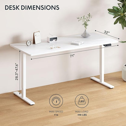 FLEXISPOT 71x32 Inch Large Dual Motor Electric Standing Desk, Home Office Desk - Image 3