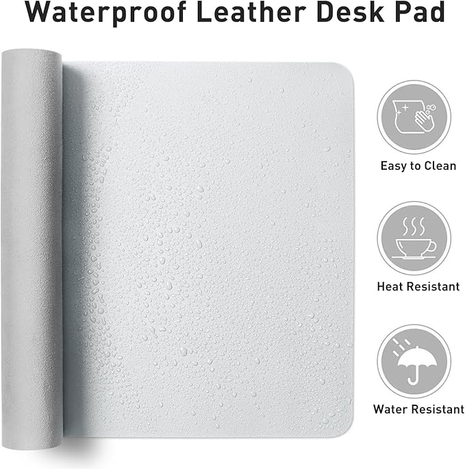Aothia Faux Leather Desk Mat – Large Mouse Pad, Non-Slip PU Leather Blotter - Image 7