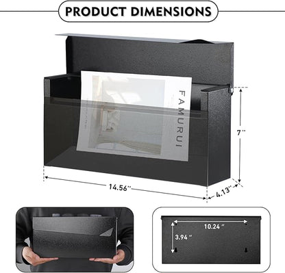 KYODOLED Wall-Mount Mailbox, Large Capacity Mail Box, Mailboxes - Image 2