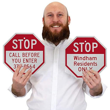 SmartSign Custom STOP Sign 12" x 12" 3M Engineer Grade Reflective Aluminum - Image 3