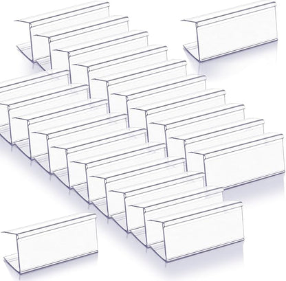Weysat 100 Pcs Wood Shelf Label Holders Clear Plastic Price Tag 2.4 in L x 1 in by Weysat