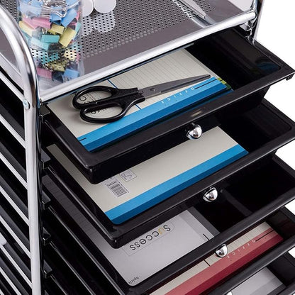 Giantex 10 Drawer Rolling Storage Cart Scrapbook Paper Office School Organizer - Image 7