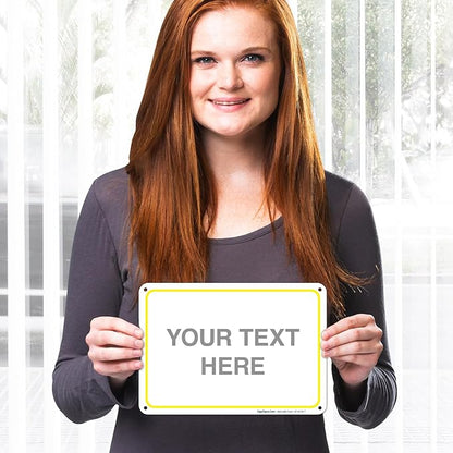 Personalized Custom Customize for Office, Delivery Yellow Sign, 10x7 Inches - Image 2