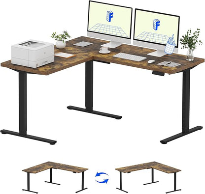 FLEXISPOT L Shaped Standing Desk, 63 x 55 Inch Electric Height Adjustable by FlexiSpot