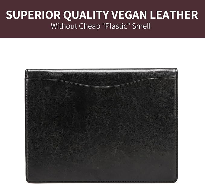Geslun Vegan Leather 3 Ring Binder, 8.5 x 11 Letter Size Folio - Image 9