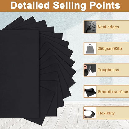 Silunkia 28 Sheets Black Cardstock 8.5 x 11 - Image 3