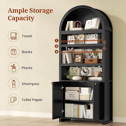 81" Tall Arched Cabinets, Bookcase - Image 4