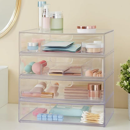 STORi STAX Plastic Stackable Organizer Drawers Clear | 12.5" Wide | Set - Image 6