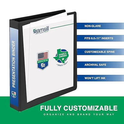Samsill 1 Inch 3 Ring Binders, Made in USA, Economy Round Ring, 200 Sheet - Image 2