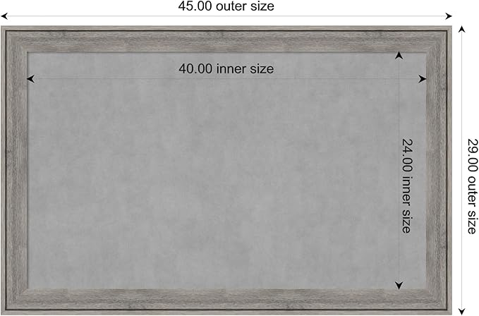 Amanti Art Grey Framed Magnetic Board 29x45 Large Vision Board - Image 3