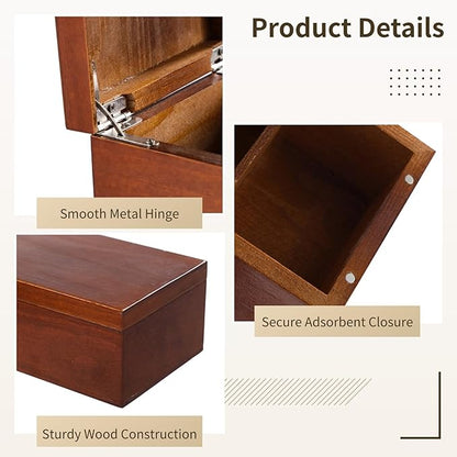 Wooden Business Card Holder, 4-Compartment Card Storage Box, Business Card - Image 4