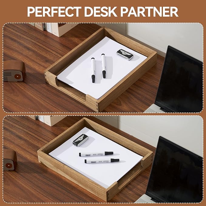 Kirigen Wood Letter-Size Tray Single-Tier- Wooden Tones Collection Front-Load - Image 4