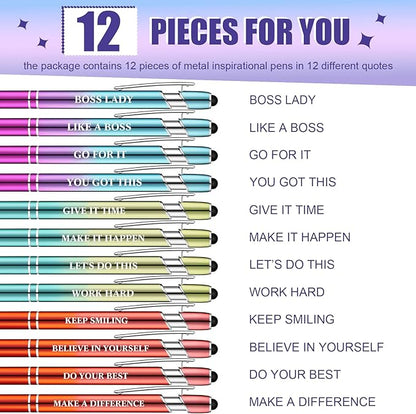 Zonon 12 Pcs Inspirational Pens Bulk Funny Ballpoint Pen - Image 4