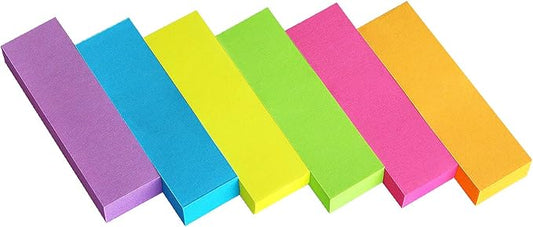 Eastern Wolf 30 Pads 0.5x1.8 Sticky Notes Flags Tabs Page Markers 6 Bright by EasternWolf