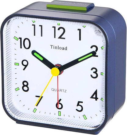 Tinload Small Battery Operated Analog Alarm Clock Silent Non Ticking, Ascending - Image 3