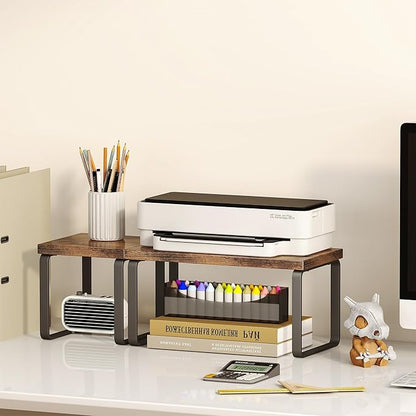 Homeiju Wooden Desktop Organizer Shelf, 2-Tier Adjustable Freestanding - Image 5