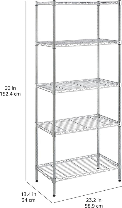 Amazon Basics 5-Shelf Adjustable, Storage Shelving Unit, Steel Organizer Wire - Image 10