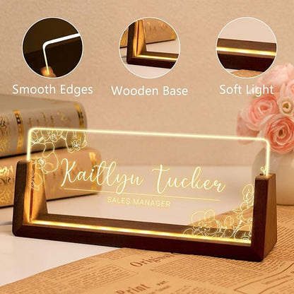 Desk Name Plate Personalized, Custom Office Light Up Name Plate - Image 4