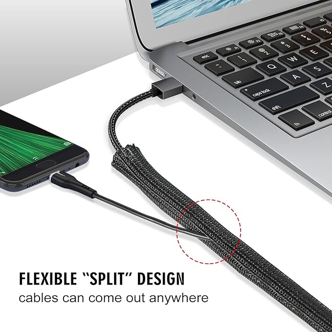 Moxita 10ft x 1 inch Cable Sleeve Split Wire Loom Tubing - Image 3