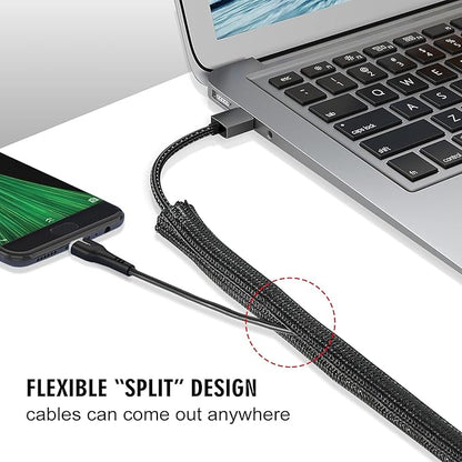 Moxita 25ft - 3/4 inch Cord Protector Cable Sleeve Split Wire Loom Tubing - Image 3