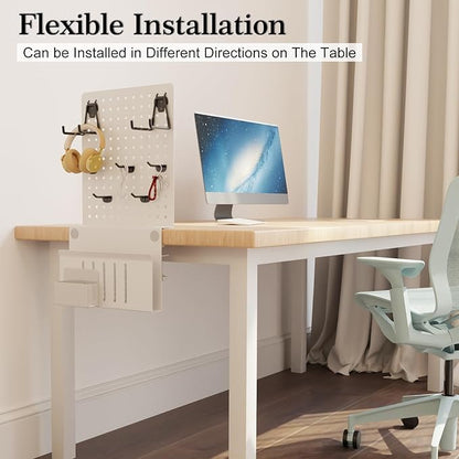 Henitol Clamp-on Desk Pegboard, Desk Side Storage, Steel Privacy Panel - Image 5