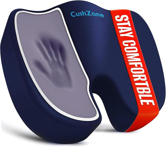 XXL Seat Cushion Office Car Seat Cushion, Memory Foam Cushion by CushZone