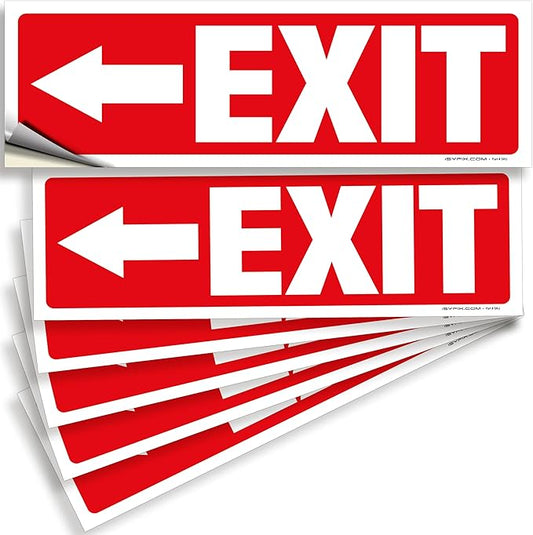 iSYFIX Exit Signs Stickers 6 Pack 12x4 Inch by iSYFIXPREMIUMSIGNS
