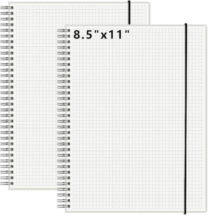 120 GSM Thick Paper Graph Spiral Notebooks 8.5" × 11" by WRENBENNOTEBOOK